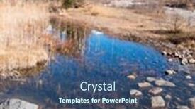  Presentation with pond - PPT layouts featuring small alpine mountain pond in fall - val ferret courmayer val d'aosta italy europe background and a ocean colored foreground