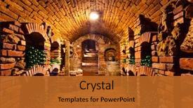  Presentation with cellar - Beautiful presentation theme featuring small and old wine cellar backdrop and a red colored foreground