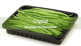  Presentation with plastic container - Cool new presentation theme with small and slender green beans backdrop and a tawny brown colored foreground