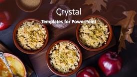  Presentation with pies - PPT layouts enhanced with small-apple-crambles-or-apple background and a tawny brown colored foreground