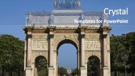  Presentation with garden city - PPT layouts featuring small-arc-of-triumph background and a teal colored foreground