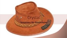  Presentation with australian bush - PPT theme having small australian bush hat isolated on white background and a red colored foreground
