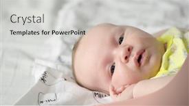  Presentation with cute baby - Presentation theme having small-baby-being-active background and a light gray colored foreground