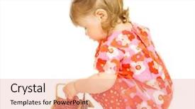  Presentation with baby toy - PPT theme having small baby in red dress background and a  colored foreground