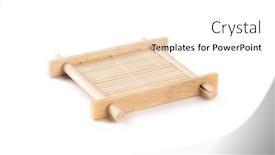  Presentation with ceremony - Audience pleasing slides consisting of small-bamboo-serving-tray backdrop and a white colored foreground