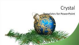  Presentation with green gold and white - Presentation theme consisting of small bauble on green christmas background and a white colored foreground