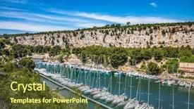  Presentation with business near shoring - Presentation enhanced with small bay - calanques between marseille background and a  colored foreground