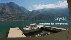  Presentation with kotor montenegro - Cool new slide deck with small-bay-with-boats-kotor backdrop and a ocean colored foreground