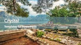  Presentation with kotor montenegro - Colorful slide set enhanced with small bay with boats kotor montenegro backdrop and a seafoam green colored foreground