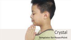  Presentation with pink and white roses shabby chic country - Colorful PPT theme enhanced with small bible rosary - child praying over white background backdrop and a soft green colored foreground