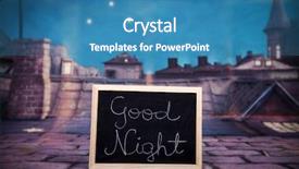  Presentation with fairy night - PPT theme with small blackboard and good night background and a teal colored foreground