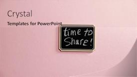  Presentation with time to share - PPT theme consisting of small-blackboard-with-text-time background and a  colored foreground