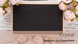  Presentation with pink roses - PPT theme with small-blank-chalkboard-for-valentine background and a coral colored foreground