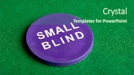  Presentation with chip - Presentation design featuring small blind chip viewed from an angle background and a forest green colored foreground