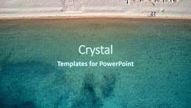  Presentation with aerial - Audience pleasing PPT theme consisting of small blue wave white background - beautiful beach with family top backdrop and a  colored foreground