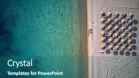  Presentation with tropical top view summer botanical - Slide deck enhanced with small blue wave white background - beautiful beach with family top background and a  colored foreground