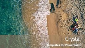  Presentation with tropical top view summer botanical - PPT layouts consisting of small blue wave white background - beautiful beach with family top background and a  colored foreground