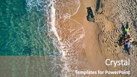  Presentation with family - PPT theme with small blue wave white background - beautiful beach with family top background and a  colored foreground