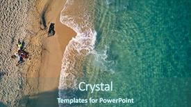  Presentation with tropical top view summer botanical - Presentation design consisting of small blue wave white background - beautiful beach with family top background and a  colored foreground