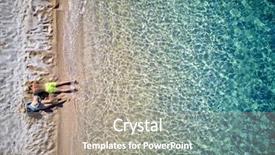  Presentation with family - PPT theme having small blue wave white background - beautiful beach with family top background and a  colored foreground