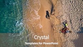  Presentation with aerial - Presentation consisting of small blue wave white background - beautiful beach with family top background and a coral colored foreground