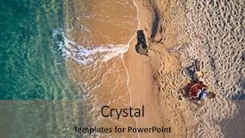  Presentation with family - Audience pleasing PPT theme consisting of small blue wave white background - beautiful beach with family top backdrop and a coral colored foreground