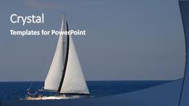  Presentation with sails sailing yacht catamaran sailing - Presentation having small boat - sailing in greece around lefkas background and a gray colored foreground