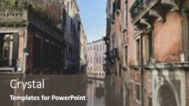  Presentation with beautiful houses - Cool new presentation with small-boat-on-a-canal backdrop and a gray colored foreground