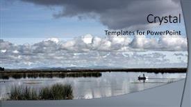  Presentation with boat - Amazing theme having small boat on lake titacaca backdrop and a  colored foreground