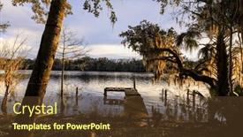  Presentation with boating - Presentation design with small-boating-dock-in-st background and a tawny brown colored foreground