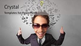  Presentation with management - Colorful presentation theme enhanced with small body with management backdrop and a light gray colored foreground