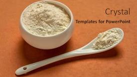  Presentation with root - PPT theme featuring small-bowl-and-teaspoon background and a coral colored foreground