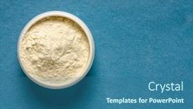  Presentation with root - Cool new PPT layouts with small-bowl-of-yacon-root backdrop and a ocean colored foreground