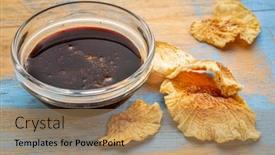  Presentation with sweetener - Cool new slide deck with small-bowl-of-yacon-syrup backdrop and a coral colored foreground