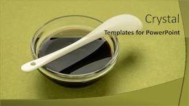  Presentation with syrup - Amazing theme having small-bowl-of-yacon-syrup backdrop and a yellow colored foreground