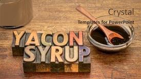  Presentation with sweetener - Slide set featuring small-bowl-of-yacon-syrup background and a coral colored foreground