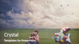  Presentation with birthday boy - Beautiful presentation design featuring small boy celebrating his birthday backdrop and a tawny brown colored foreground