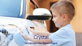  Presentation with street children - Audience pleasing presentation consisting of small boy washing car backdrop and a light blue colored foreground