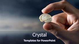  Presentation with fingers - Theme with small brain between fingers mixed background and a tawny brown colored foreground