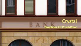  Presentation with bank - Presentation theme with small branch bank facade detail background and a tawny brown colored foreground