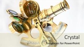  Presentation with navigation - Amazing PPT theme having small brass sextant used backdrop and a  colored foreground