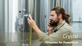  Presentation with brewery - Presentation design having small-brewery-owner-calling background and a violet colored foreground