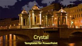  Presentation with russia - PPT theme consisting of small bridge in saint-petersburg background and a wine colored foreground