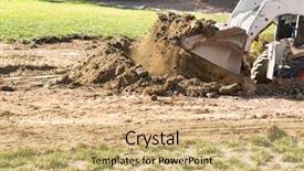  Presentation with bulldozer - Amazing slide deck having small bulldozer digging in yard backdrop and a coral colored foreground