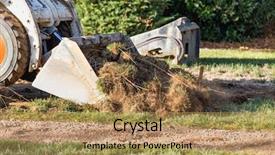  Presentation with bulldozer - Cool new theme with small bulldozer removing grass backdrop and a coral colored foreground