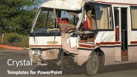  Presentation with collision - Slide set enhanced with small-bus-accident background and a violet colored foreground