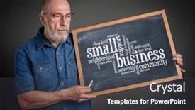  Presentation with cloud - Slides having small-business-concept-word-cloud background and a dark gray colored foreground
