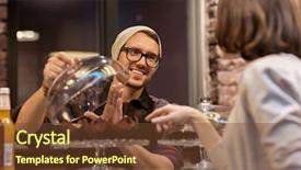  Presentation with vegan food - Audience pleasing PPT theme consisting of small business food people backdrop and a tawny brown colored foreground