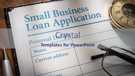  Presentation with business loan - PPT layouts with small-business-loan-application-form background and a lemonade colored foreground