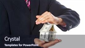  Presentation with black babies hands and feet in black human hands - Cool new presentation theme with small business loans - house money in human hands backdrop and a  colored foreground